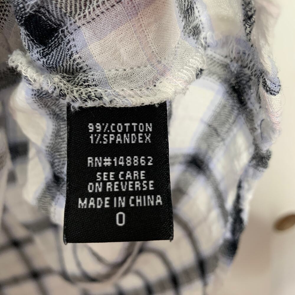 3/$20 Torrid women's plus size white plaid Harper three quarter sleeve top 0X - Picture 6 of 9